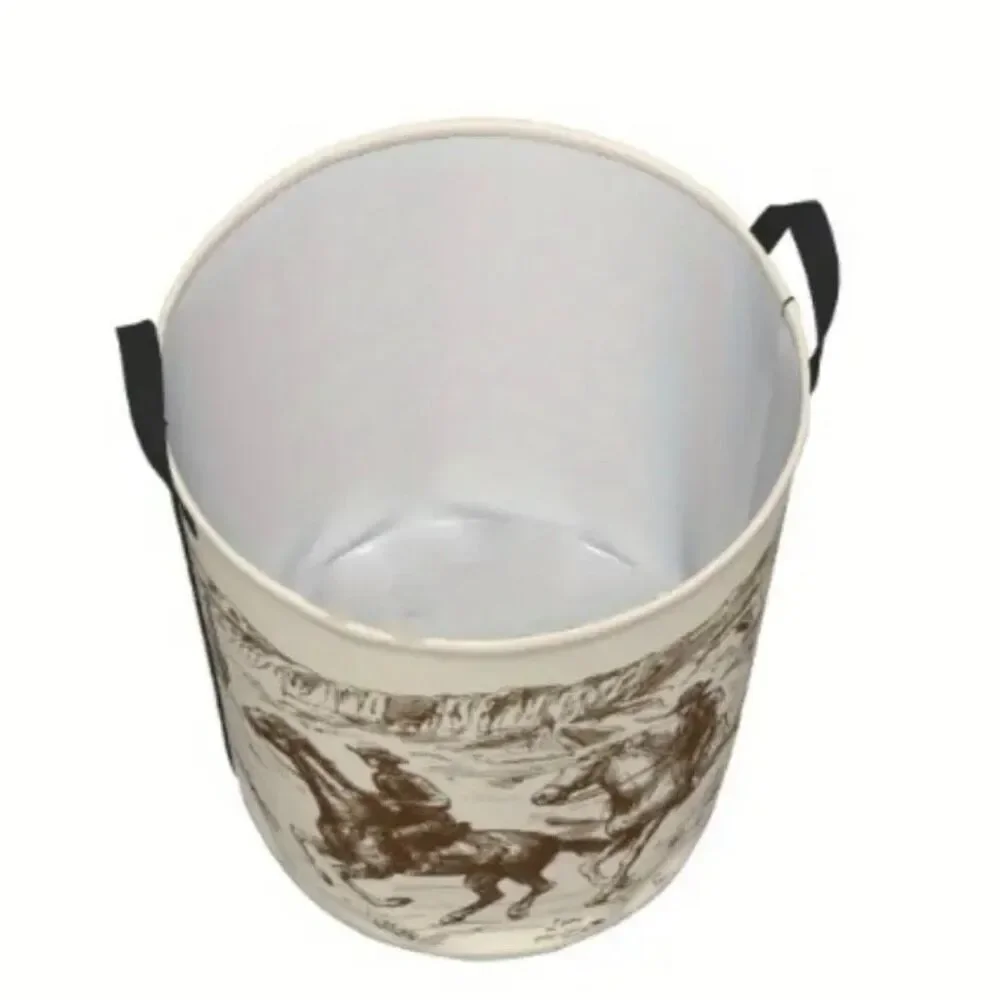 Western Cowboy Foldable Laundry Basket Waterproof Oxford Cloth For Clothes Toys